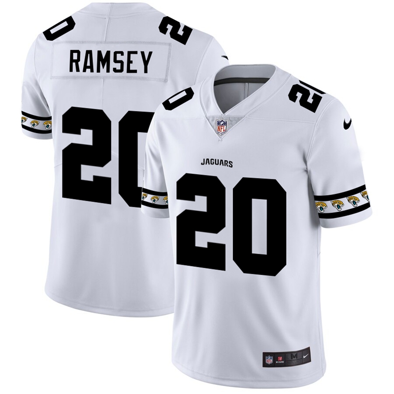 Men Nike Jacksonville Jaguars #20 Jalen Ramsey  White Team Logo Vapor Limited NFL Jersey